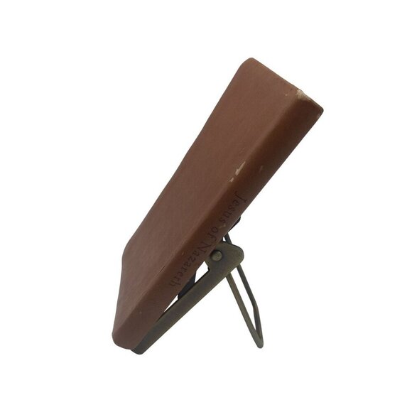 "Jesus Of Nazareth" Brown Faux Leather Bound Book Gold Tone Edges Ribbon Marker - Picture 4 of 16